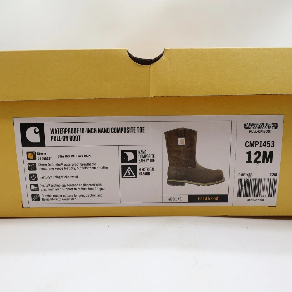 Carhartt Modern Work Boots Mens 12 M Brown Leather Safety Composite Toe NWT